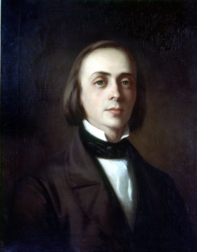 Portret van Hans von Bülow (1830 - 1894), Duitse dirigent. Schilderij. Wagner Museum Bayreuth. door Unknown artist