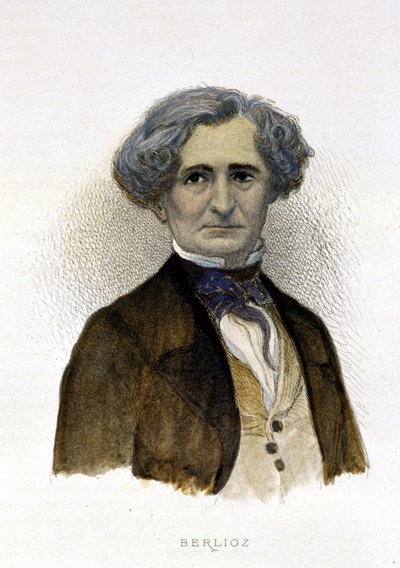 Portret van Hector Berlioz (1803-1869) - gravure door Unknown artist