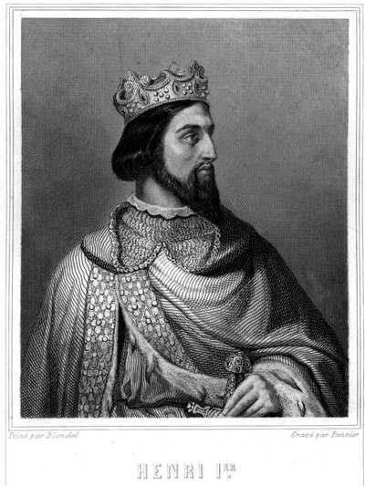 Portret van Hendrik I (ca. 1008-1060), Koning van Frankrijk - in "Histoire des Français" door Lavallée, gravure, sd. door Unknown artist
