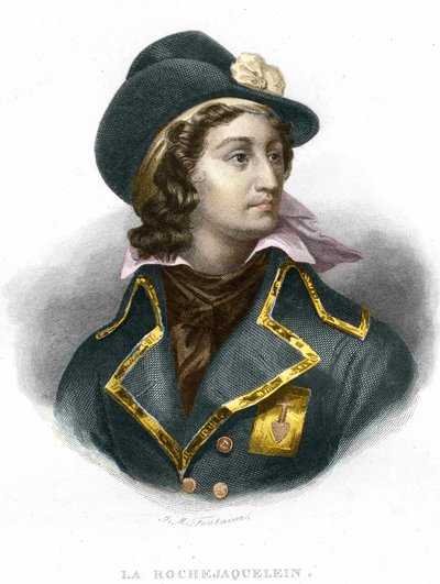 Portret van Henri du Vergier, graaf van La Rochejaquelein (of Verger de La Rochejacquelein) (1772-1794), generaal Vendeen gravure van 1854 door Unknown artist