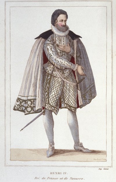 Portret van Hendrik IV (1553-1610), koning van Frankrijk gravure uit 1830 door Unknown artist