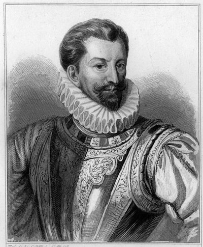 Portret van Hendrik I van Lotharingen, 3e hertog van Guise, genaamd le Balafré (1550 - 1588) - in 