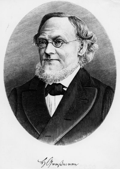 Portret van Hermann Grassmann (gravure) door Unknown artist