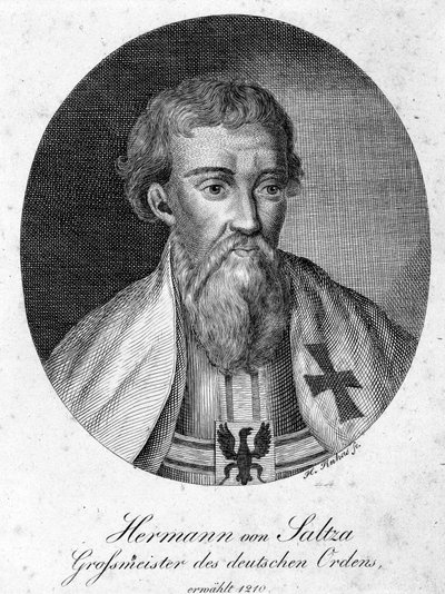 Portret van Hermann von Salza (1170 - 1239), Grootmeester van de Orde van de Duitse Ridders. door Unknown artist