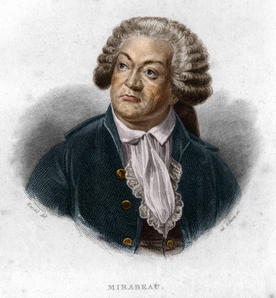 Portret van Honore Gabriel Riqueti, Graaf van Mirabeau (1749-1791), Franse politicus door Unknown artist