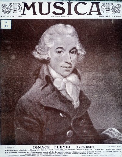 Portret van Ignace Pleyel, Oostenrijkse componist, pianist en uitgever (1757 - 1831). door Unknown artist