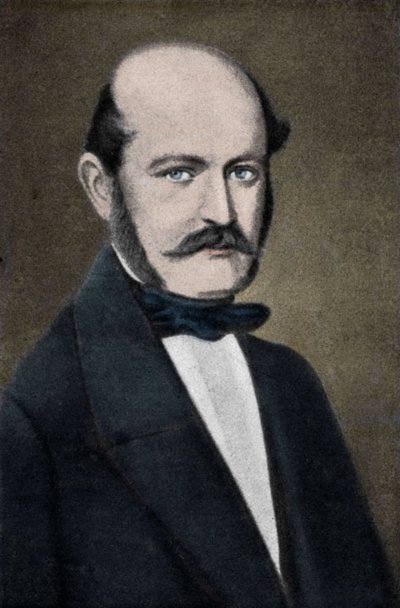 Portret van Ignaz Philip Semmelweis (Semmelweiss), Hongaarse verloskundige (1818-1865). door Unknown artist