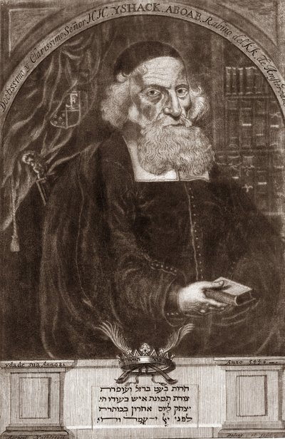 Portret van Isaac Aboab da Fonseca (1605-1693) - Isaak Aboab Foonseca - rabbi, geleerde, kabbalist en schrijver door Unknown artist