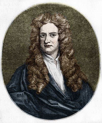 Portret van Isaac Newton (1642-1727) Engelse natuurkundige. door Unknown artist
