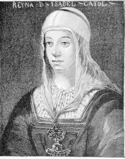 Portret van Isabella I de Katholieke (1451 - 1504), Koningin van Castilië. door Unknown artist