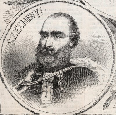 Portret van István Széchenyi, Hongaarse politicus - Gravure uit 