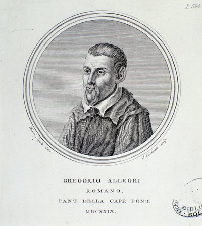 Portret van Italiaanse componist Gregorio Allegri (1582-1652) door Unknown artist