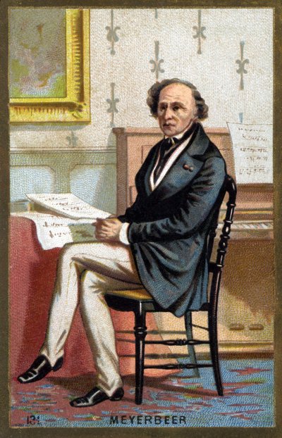 Portret van Jakob Liebmann Meyerbeer (1791-1864), Duitse componist. Chromolithografie eind 19e eeuw. door Unknown artist