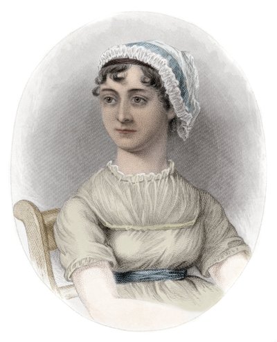 Portret van Jane Austen (1775-1817) - Portret van de Engelse schrijfster Jane Austen (1775-1817) door Unknown artist