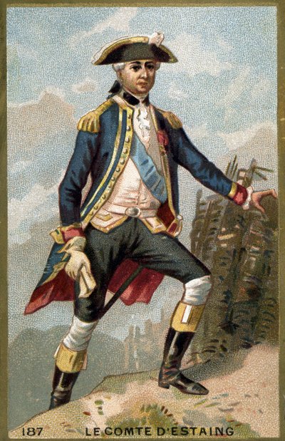 Portret van Jean Baptiste, Graaf van Estaing (1729-1794), Franse admiraal. Chromolithografie 19e eeuw. door Unknown artist