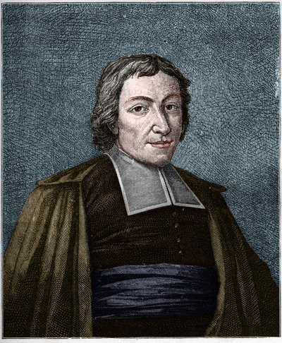 Portret van Jean Baptiste De La Salle (Jean-Baptiste) (1651-1719) Franse religieus, oprichter van de congregatie van de broeders van de Christelijke Scholen. Gravure uit de 19e eeuw. door Unknown artist