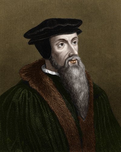 Portret van Jean Calvin (1509-1564), Franse religieuze hervormer en schrijver. door Unknown artist