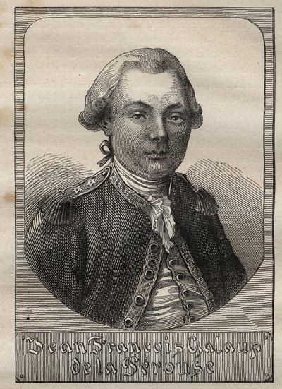 Portret van Jean Francois de Galaup, graaf van La Perouse (1741-1788) - illustratie uit 