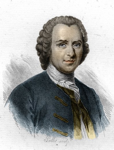 Portret van Jean Jacques Rousseau, gravure van de 19e eeuw door Unknown artist