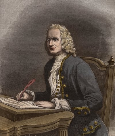 Portret van Jean Philippe Rameau (1683-1764) - gravure in 