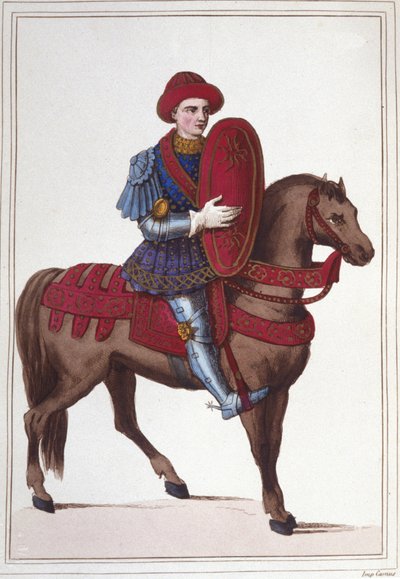 Portret van Jean Poton, Heer van Xaintrailles, of van Saintrailles Maarschalk van Frankrijk (ca. 1400 tot 1461) Hij was een van de metgezellen van Jeanne d