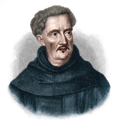 Portret van Johann Ulrich Megerle, genaamd Abraham a Sancta (Santa) Clara 1607-1680. Populaire voorspeller van de Oostenrijkse barok. door Unknown artist