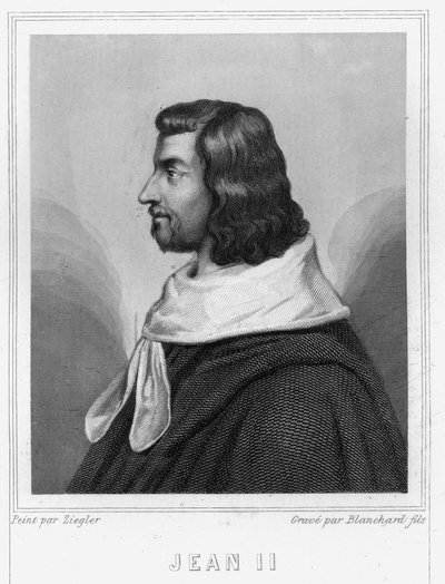 Portret van Jan II de Goede, koning van Frankrijk - in "Histoire des Français" door Lavallée, gravure, sd door Unknown artist