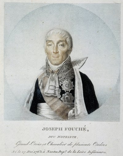 Portret van Joseph Fouché, Hertog van Otranto, Grootkruis en Ridder van verschillende orden door Unknown artist