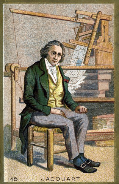 Portret van Joseph Marie Jacquard (1752-1834), Franse mechanicus uitvinder van het weefgetouw door Unknown artist