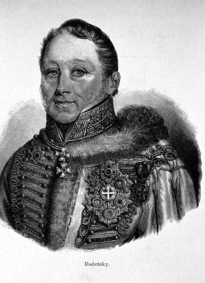 Portret van Joseph Radetzky, Graaf von Radetz (1766 - 1858), Oostenrijkse veldmaarschalk door Unknown artist