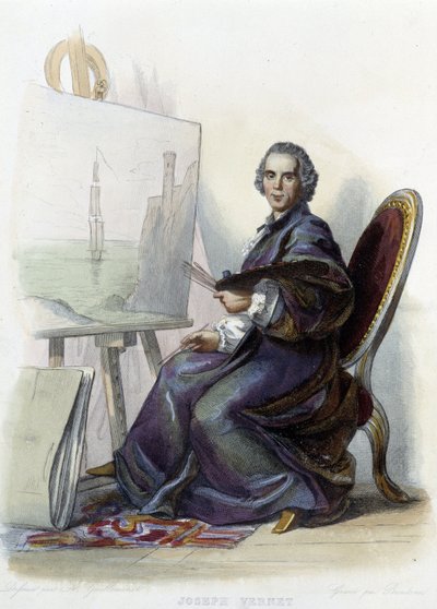 Portret van Joseph Vernet, Franse schilder, cartoonist en beeldhouwer (1714 - 1789) (in 