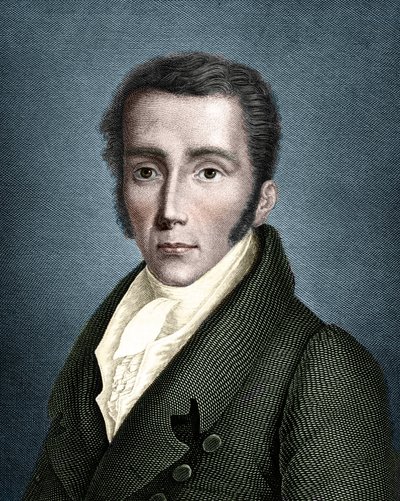 Portret van Joseph von Fraunhofer (1787 - 1826) Duitse opticien en natuurkundige, grondlegger van de spectroscopie door Unknown artist