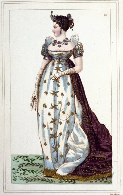 Portret van Joséphine door Beauharnais Bonaparte (1763 - 1814), Imperator van de Fransen in keizerlijk kostuum, gravure uit 1830 door Unknown artist