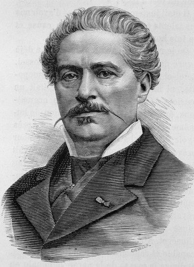 Portret van Jules Ducatel. Gravure uit de 19e eeuw. door Unknown artist