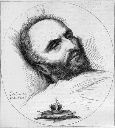 Portret van Karl Wilhelm Naundorff (1785-1845), Pruisische horlogemaker die beweerde koning van Frankrijk Louis XVII te zijn. Gravure uit de 19e eeuw. door Unknown artist