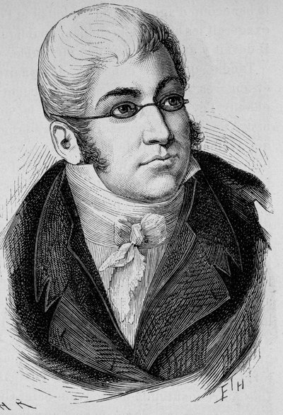 Portret van La Romiguière. Gravure van het einde van de 19e eeuw in 
