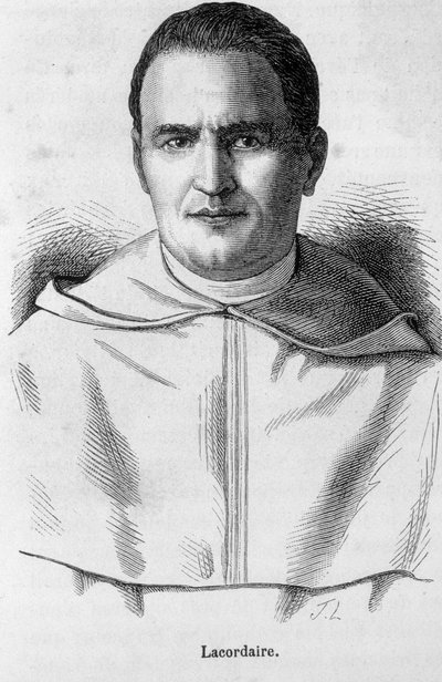 Portret van Lacordaire, Franse priester en Dominicaan (1802 - 1861) door Unknown artist