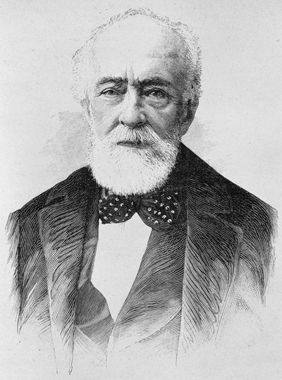 Portret van Lajos Kossuth (1802 - 1894). Gravure uit het einde van de 19e eeuw in 