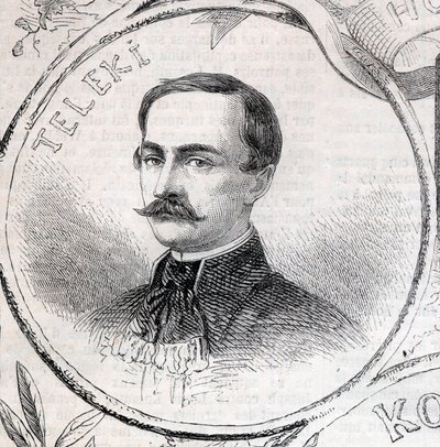 Portret van Laszlo Teleki (1811-1861), Hongaarse schrijver en politicus - Gravure in 