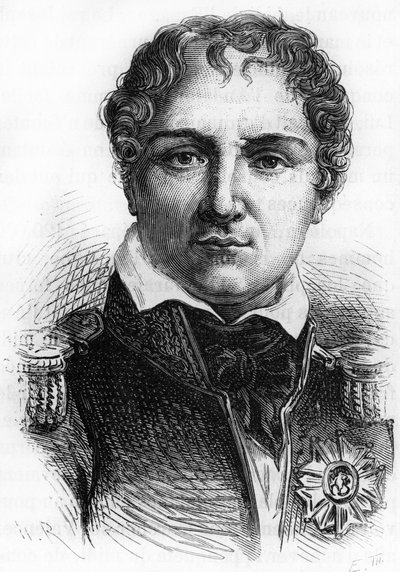 Portret van Laurent Gouvion Saint Cyr (1764 - 1830). Gravure van het einde van de 19e eeuw in 