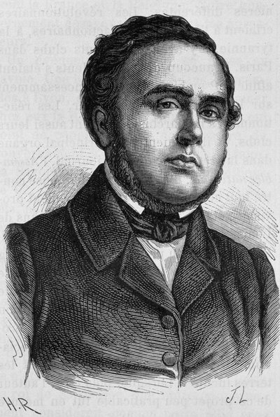 Portret van Ledru-Rollin (1807 - 1874). Gravure van het einde van de 19e eeuw in 