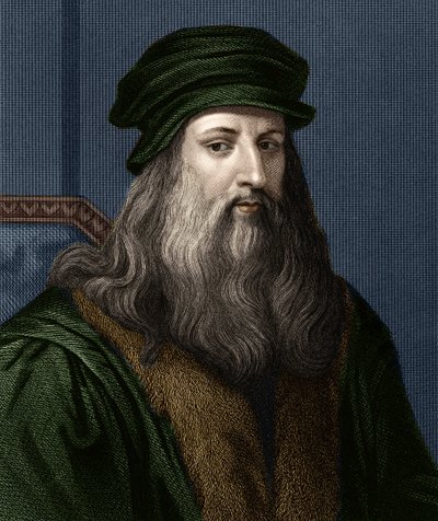 Portret van Leonardo da Vinci (1452-1519), Italiaanse schilder. door Unknown artist