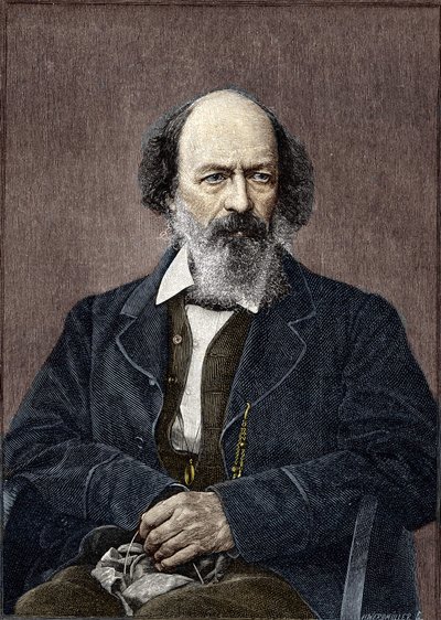 Portret van Lord Alfred Tennyson, Engelse dichter en toneelschrijver (1809 tot 1892). door Unknown artist