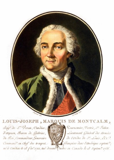 Portret van Louis-Joseph, Markies van Montcalm van Saint-Véran (1712-1759). Franse generaal, gestorven bij de verdediging van Quebec tegen de Engelsen door Unknown artist