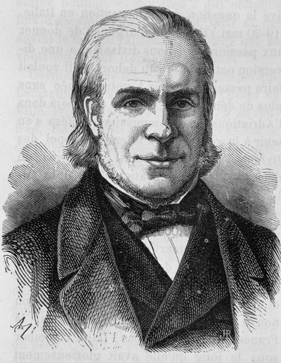 Portret van Louis Antoine Garnier-Pages (1803 - 1878). Gravure uit het einde van de 19e eeuw in 