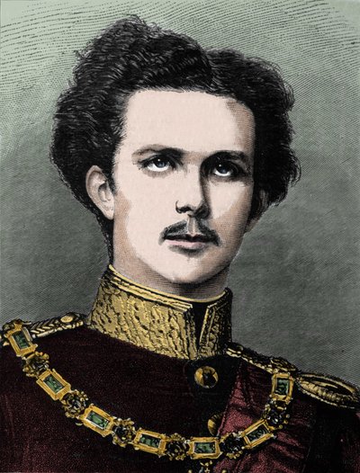 Portret van Lodewijk II van Beieren (Ludwig II Von Bayern) of Ludwig Otto Frederik Wilhelm von Wittelsbach (1845-1886) Beierse prins, later koning van Beieren van 1864 tot 1886. door Unknown artist