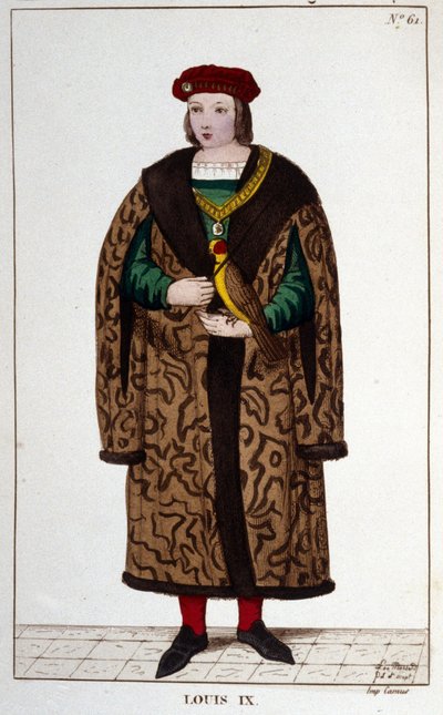 Portret van Lodewijk IX of Sint Louis (1214 - 1270). door Unknown artist