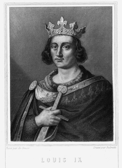 Portret van Lodewijk IX of Sint Lodewijk (1214 - 1270), koning van Frankrijk - in 