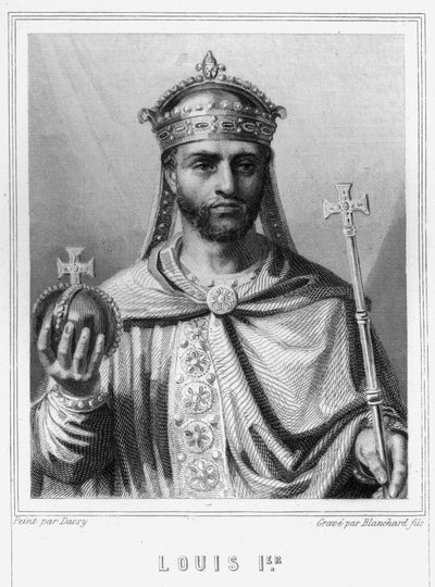 Portret van Lodewijk I de Vrome of de Goedmoedige (778 - 840), keizer van het Westen - in 