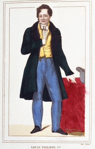 Portret van Louis Philippe I, koning van de Fransen. gravure uit 1830 door Unknown artist
